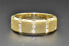 Diamond Wedding Band 14K Yellow Gold Men's Round Cut 0.46 Ct Brushed Finish