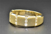 Diamond Wedding Band 14K Yellow Gold Men's Round Cut 0.46 Ct Brushed Finish