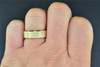 Diamond Wedding Band 14K Yellow Gold Men's Round Cut 0.46 Ct Brushed Finish