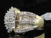 LADIES 10K YELLOW GOLD 1C BAGUETTE DIAMOND CLUSTER RING