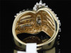 LADIES 10K YELLOW GOLD 1C BAGUETTE DIAMOND CLUSTER RING