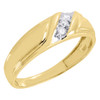 Diamond Trio Set Square Engagement Ring Matching Wedding Band Yellow Gold .35 Ct