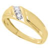 Diamond Trio Set Square Engagement Ring Matching Wedding Band Yellow Gold .35 Ct