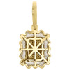 10K Yellow Gold Diamond Cluster Border Dome Pillow Pendant 1.20" Charm 0.55 CT.