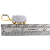 10K Yellow Gold Diamond Cluster Border Dome Pillow Pendant 1.20" Charm 0.55 CT.
