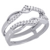 Diamond Enhancer Wrap Solitaire Engagement Ring Swivel 10K White Gold 0.25 Ct