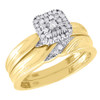 Diamond Trio Set 10K Yellow Gold Ladies Engagement Ring Mens Wedding Band .21 Ct