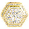Diamond Pinky Ring Mens Round Cut 14K Yellow Gold Hexagonal Band 4.15 Ct. (22mm)