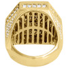 Diamond Pinky Ring Mens Round Cut 14K Yellow Gold Hexagonal Band 4.15 Ct. (22mm)