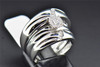 Diamond Trio Set Round Cut Engagement Ring Wedding Band Sterling Silver .18 Ct