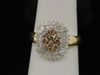 LADIES 14K YELLOW GOLD .78C BROWN DIAMOND CLUSTER RING