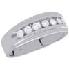 10K White Gold Diamond Wedding Band Mens 5 Stone 7mm Engagement Ring 0.50 Ct.
