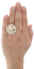 10K Yellow Gold Medallion Praying Hand Diamond Pinky Ring 31MM Greek Key 0.58 Ct