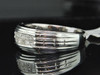 Mens 14K White Gold 2 Row Princess Cut Diamond Engagement Ring Wedding Band