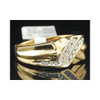Mens 14K Yellow Gold 2 Row Round Cut Diamond Ring Engagement Wedding Band .19 Ct
