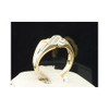 Mens 14K Yellow Gold 2 Row Round Cut Diamond Ring Engagement Wedding Band .19 Ct