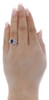 .925 Sterling Silver Created Sapphire & Diamond Oval Right Hand Ring 0.016 Ct. .925 Sterling Silver Created Sapphire & Diamond Oval Right Hand Ring 0.016 Ct.
