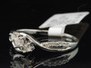Ladies 10K White Gold 3 Stone Diamond Engagement Ring Twist Band Bridal Set .22C