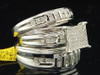 Men's Ladies 10K White Gold Diamond Engagement Ring Wedding Band Trio Set .48 ct