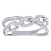 10K White Gold Diamond Bypass Link Band Split Shank Right Hand Ring 0.50 CT.