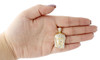 10K Yellow Gold Round Diamond Textured Jesus Face Men's Pendant 1.55" 0.28 Ct.