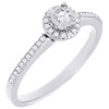 Diamond Promise Engagement Wedding Ring 10K White Gold Halo Style 1/4 Ct.
