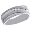 10K White Gold Diamond Wedding Band Grooved Mens 7.60mm Engagement Ring 1/4 Ct.