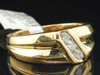 3 Stone Diamond Band 14K Yellow Gold Round Cut Wedding Engagement Ring 0.32 Ct.