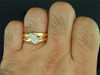 3 Stone Diamond Band 14K Yellow Gold Round Cut Wedding Engagement Ring 0.32 Ct.