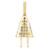 10K Yellow Gold Diamond 3D Plug Socket Fuse Pendant 1.40" Mens Pave Charm 3/4 Ct