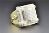 Diamond Pinky Ring 10K Yellow Gold Pave Round Cut 0.66 CT Mens Square Design