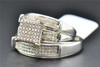 Diamond Trio Set Matching Engagement Ring Wedding Band Pave 10K White Gold .5 Ct