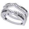 10K White Gold Black & White Diamond Enhancer Wrap Jacket Wedding Ring 1/2 Ct