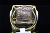 Mens 10K Yellow Gold Round White Diamond Big Square Face Pinky Ring Band .64 ct.