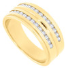 Diamond Wedding Band 14K Yellow Gold Mens Round Cut Engagement Ring 0.52 Ct.