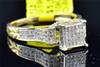 Ladies 10K Yellow Gold Round Cut Diamond Engagement Fashion Cocktail Pave Ring