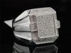 MENS .925 STERLING SILVER .50 CT PAVE DIAMOND PINKY RING