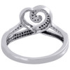 Diamond Heart Cocktail Ring Ladies 10K White Gold Round Pave Fashion 0.15 Tcw.