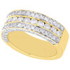 10K Yellow Gold  Round Cut Diamond Wedding Band Mens Channel Set Ring 2.50 ct.