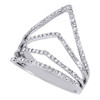 10K White Gold Diamond Ladies Pointed Contour Fashion Right Hand Ring .40 Ct