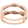 10K Rose Gold Brown Diamond Solitaire Engagement Wrap Enhancer Ring 0.48 Ctw.