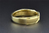 Diamond Wedding Band 10K Yellow Gold Round Cut Mens Ring 0.16 Ct Brushed Finish