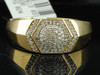 Diamond Pinky Ring Mens 10K Yellow Gold Round Circle Design Fashion Band 1/2 Tcw