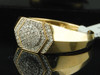 Diamond Pinky Ring Mens 10K Yellow Gold Round Circle Design Fashion Band 1/2 Tcw