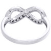 Diamond Infinity Fashion Right Hand Cocktail Ring Ladies 10K White Gold 0.14 Ct.