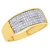 10K Yellow Gold  Round Diamond Wedding Band 7.25mm Mens Ladies Pave Ring 0.60 ct