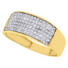 10K Yellow Gold  Round Diamond Wedding Band 7.25mm Mens Ladies Pave Ring 0.60 ct