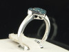 Blue Diamond Heart Cocktail Ring 10K White Gold Right Hand Promise Band 0.30 Ct.