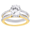 14K Yellow Gold Diamond Solitaire Engagement Ring Cathedral Enhancer 0.50 Ct.