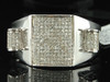 Mens 10k White Gold Diamond Pinky Ring 1/3 ct. Domed Engagement Wedding Band